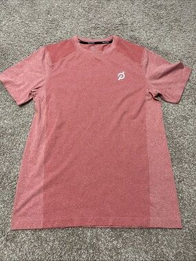 Peloton Men's Heather Pink/Salmon Performance Short-Sleeve Tee